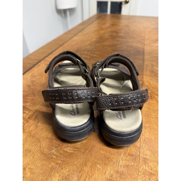 Clarks Women’s 8 Brown Leather Sport Sandals Ankle Strap Shoe Open Toe Walking - Picture 4 of 6